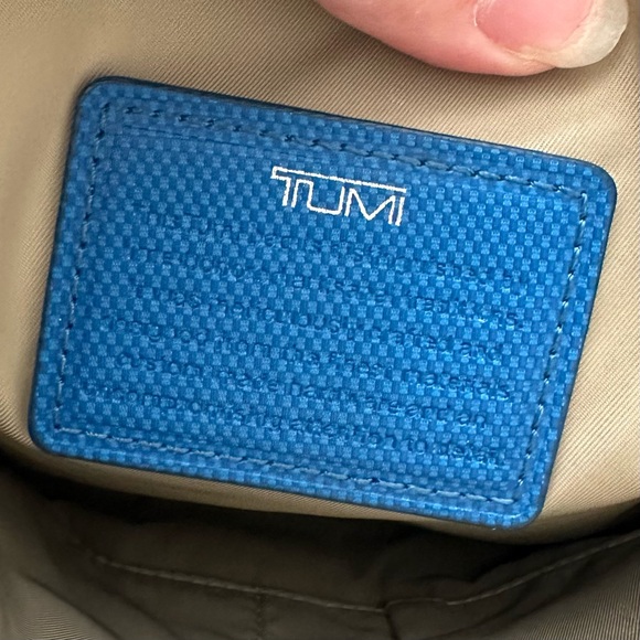 Tumi Prism Royal Blue Leather Tech iPad Mini Tablet Crossbody Bag - Picture 11 of 15